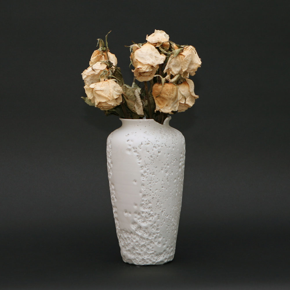 Unglazed porcelain vase