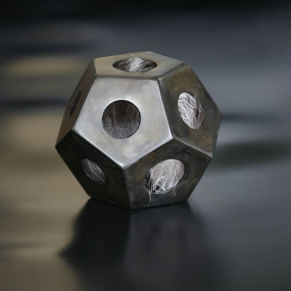 Steel Dodecahedron Sculpture by Edward Sudentas